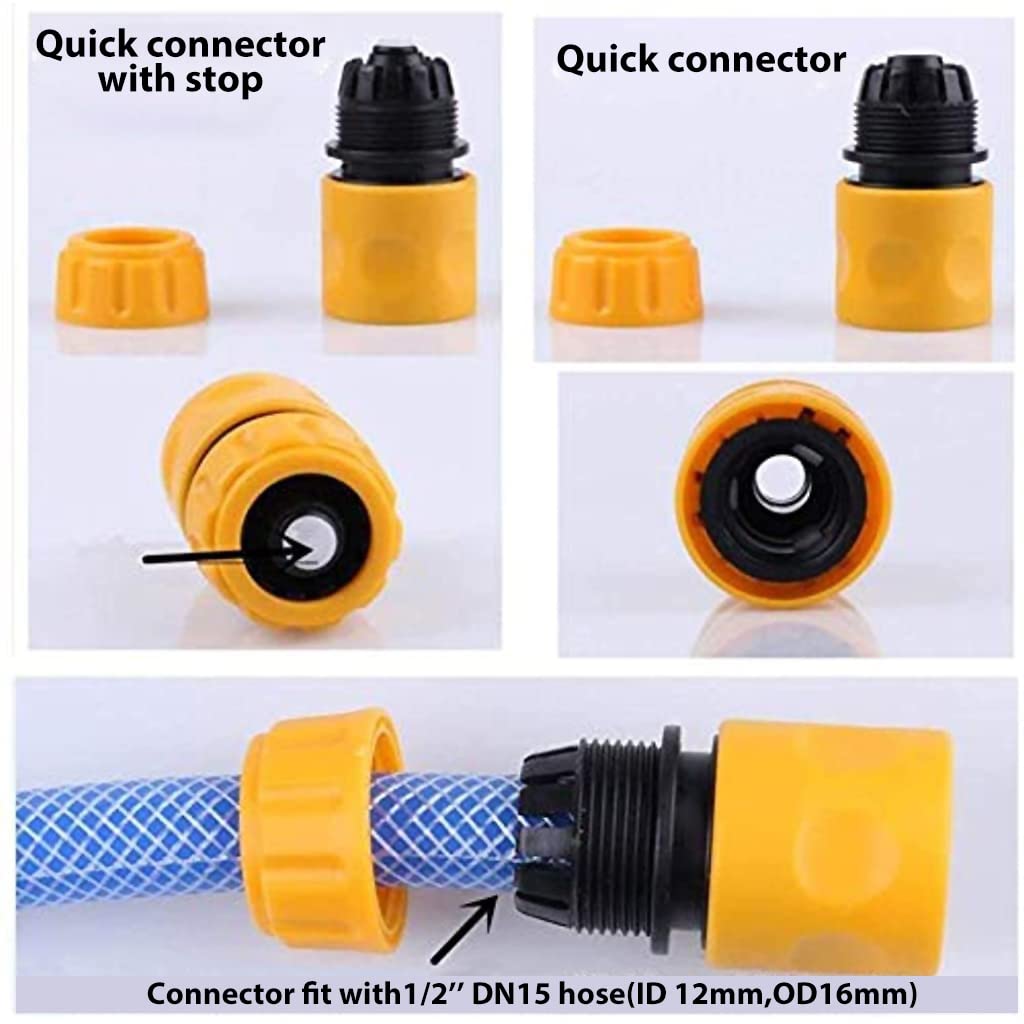 HASTHIP 3Pcs Hose Quick Connectors and 1Pcs Waterstop Connector, Water Pipe Fast Fitting Connector Tap Adapter for Hose Pipe Female Adapter Water Sparyer and Standard Hose Pipe Fitting HASTHIP 3Pcs Hose Quick Connectors and 1Pcs Waterstop Connector, Water Pipe Fast Fitting Connector Tap Adapter for Hose Pipe Female Adapter Water Sparyer and Standard Hose Pipe Fitting